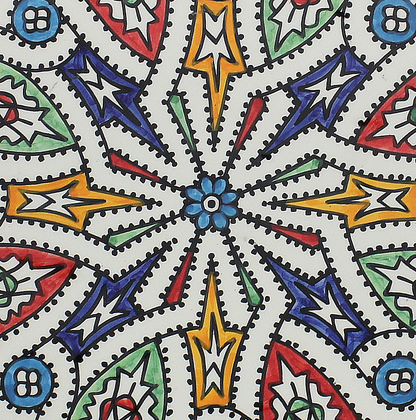 Large Moroccan Ceramic Plate / Serving Platter – Fes Multicolour – 35 cm (FP13)