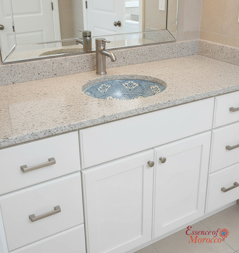 Moroccan Sink Washbasin Wash Basin Ceramic Handmade Turquoise Free Waste (SW133)