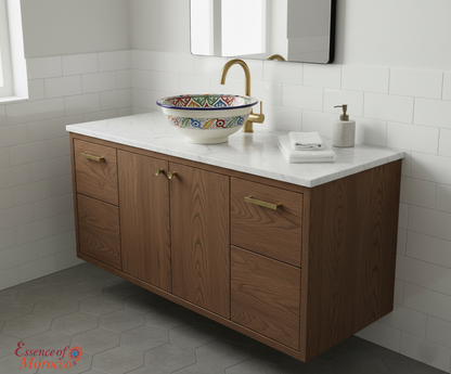 Moroccan Sink Washbasin Wash Basin Ceramic Handmade Multicolour Free Waste SW134