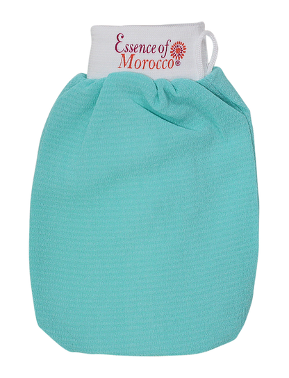 Moroccan Exfoliating Kessa Glove B Scrubbing Mitt + Eucalyptus Olive Oil Exfoliation Black Soap Pack