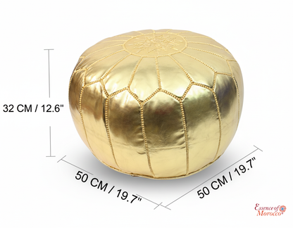 Moroccan Pouffe Pouf Ottoman Footstool GOLD Faux Leather COVER ONLY or STUFFED