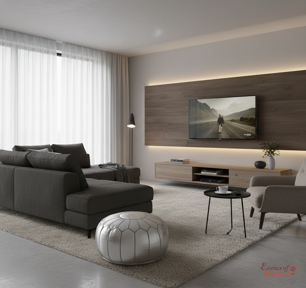 Moroccan Pouffe Pouf Ottoman Footstool Silver Grey Faux Leather COVER ONLY or STUFFED