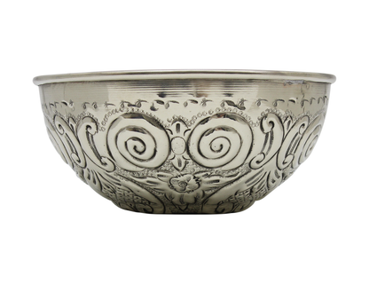 Moroccan Hammam Bowl Vintage made of Silver Maillechort Hand Engraved in Morocco Large 19 cm 7.5 inches (Ref. HB128)
