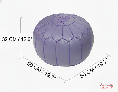 Moroccan Pouffe Pouf Ottoman Footstool Lilac Real Leather COVER ONLY or STUFFED