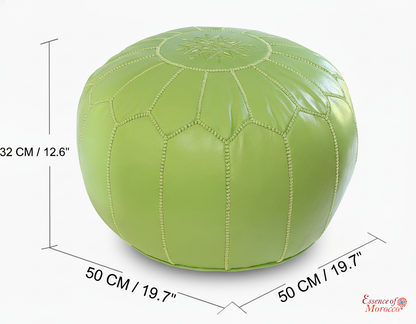 Moroccan Lime Green Pouffe Pouf Ottoman Footstool COVER ONLY or STUFFED Real Leather
