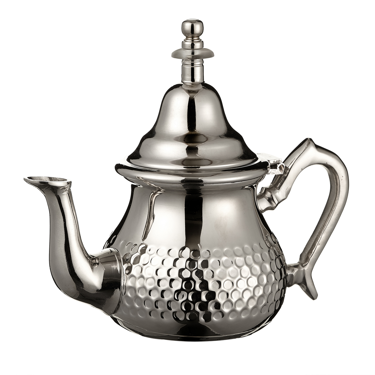 Small Moroccan Hammered Tea Set – Maillechort Teapot, 2 Glasses, Tray & Free Handle Cover