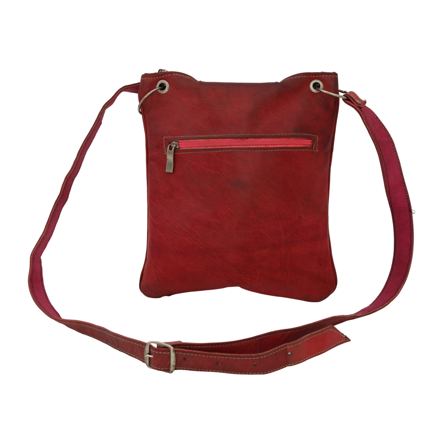 Moroccan Crossbody Handbag Vintage Real Leather Boho Bag Handmade Rich Tan Hand Engraved and Hand Embossed Motifs Unused (VLB5)
