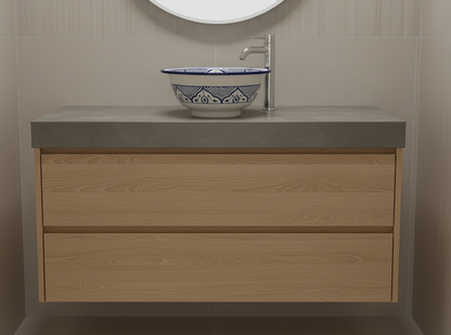 Moroccan Sink Washbasin Wash Basin Ceramic Handmade Blue Free Waste (SW121)