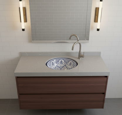 Moroccan Sink Washbasin Wash Basin Ceramic Handmade Blue Free Waste (SW121)