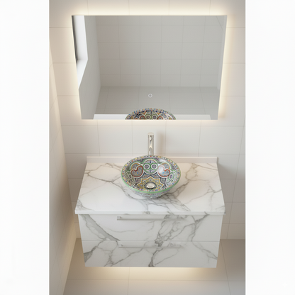 Moroccan Sink Washbasin Wash Basin Ceramic Handmade Multicolour Free Waste SW123