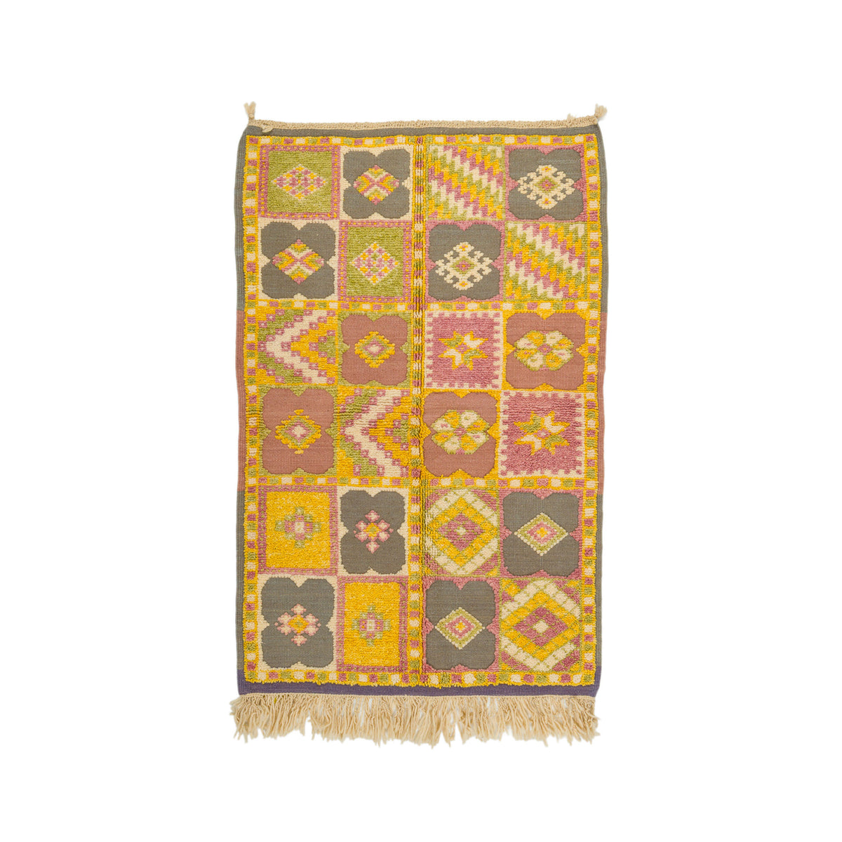 Moroccan Berber Wool Rug – Handwoven & Hand-Knotted, 160 x 104 cm / 5.3 x 3.4 ft