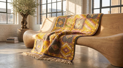 Moroccan Berber Wool Rug – Handwoven & Hand-Knotted, 160 x 104 cm / 5.3 x 3.4 ft