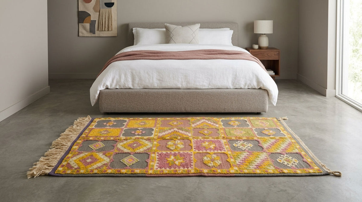 Moroccan Berber Wool Rug – Handwoven & Hand-Knotted, 160 x 104 cm / 5.3 x 3.4 ft