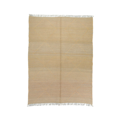 Moroccan Zanafi Wool Rug – Handwoven Flatweave Geometric, 205 x 152 cm / 6.7 x 5 ft