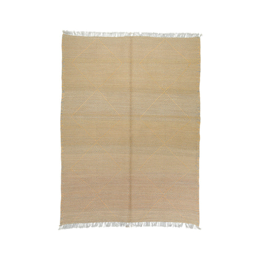 Moroccan Zanafi Wool Rug – Handwoven Flatweave Geometric, 205 x 152 cm / 6.7 x 5 ft