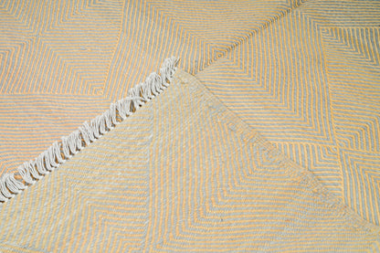 Moroccan Zanafi Wool Rug – Handwoven Flatweave Geometric, 205 x 152 cm / 6.7 x 5 ft