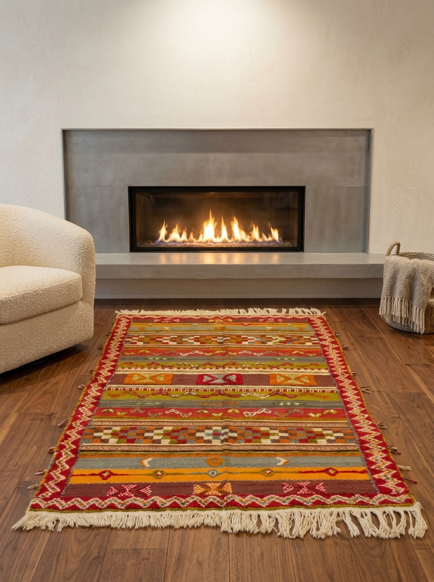 Moroccan Berber Wool Rug – Handwoven & Hand-Knotted Glaoui, 260 x 155 cm / 8.5 x 5.1 ft