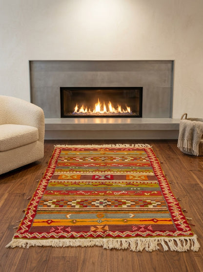 Moroccan Berber Wool Rug – Handwoven & Hand-Knotted Glaoui, 260 x 155 cm / 8.5 x 5.1 ft