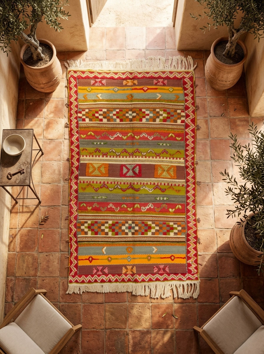 Moroccan Berber Wool Rug – Handwoven & Hand-Knotted Glaoui, 260 x 155 cm / 8.5 x 5.1 ft