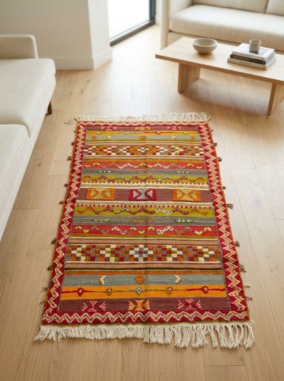 Moroccan Berber Wool Rug – Handwoven & Hand-Knotted Glaoui, 260 x 155 cm / 8.5 x 5.1 ft
