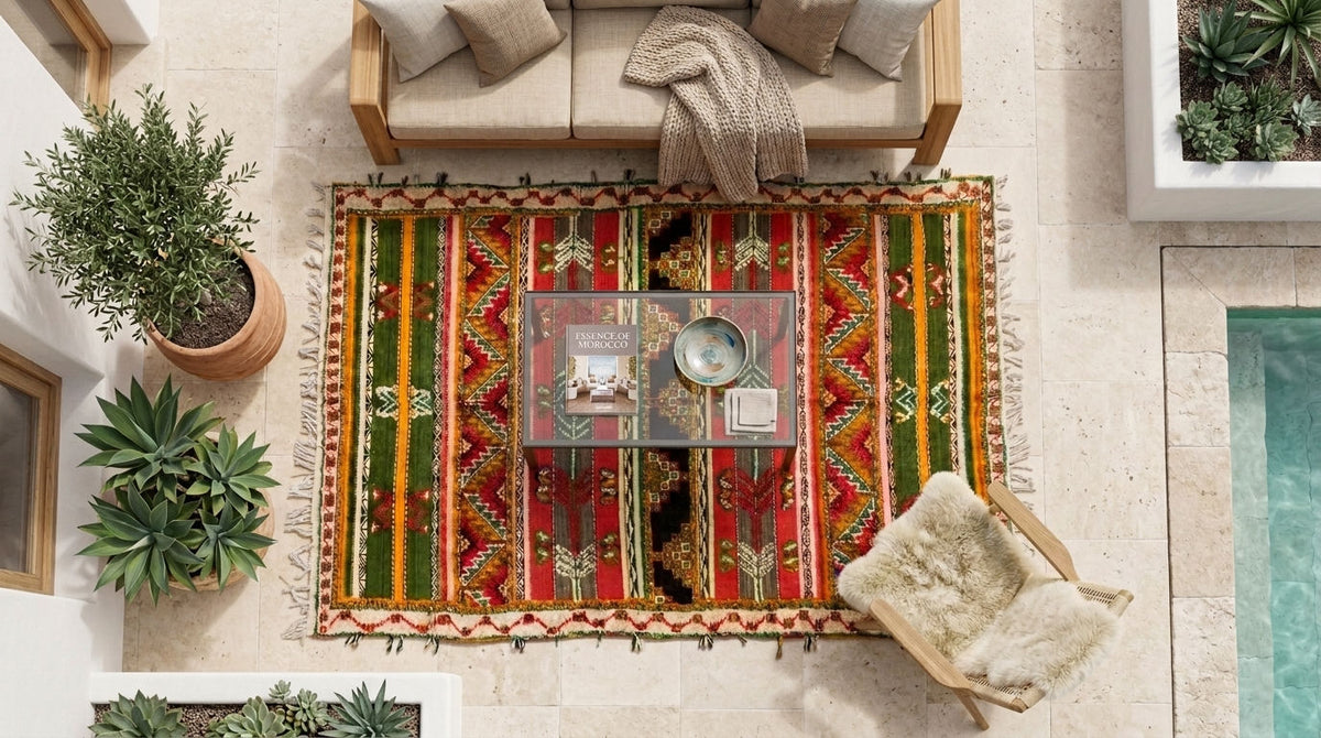 Moroccan Berber Wool Rug – Handwoven & Hand-Knotted Glaoui, 250 x 150 cm / 8.2 x 5 ft