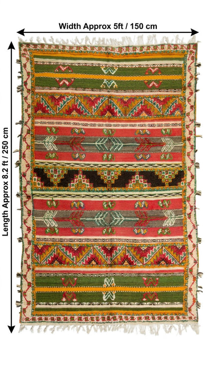 Moroccan Berber Wool Rug – Handwoven & Hand-Knotted Glaoui, 250 x 150 cm / 8.2 x 5 ft