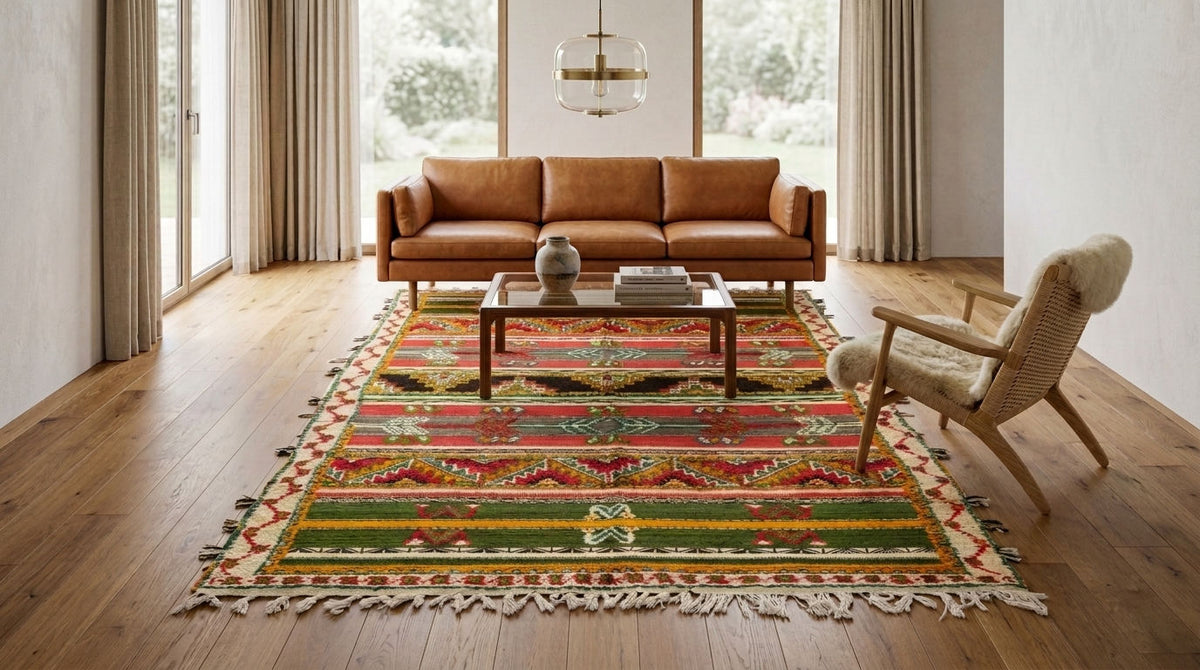Moroccan Berber Wool Rug – Handwoven & Hand-Knotted Glaoui, 250 x 150 cm / 8.2 x 5 ft