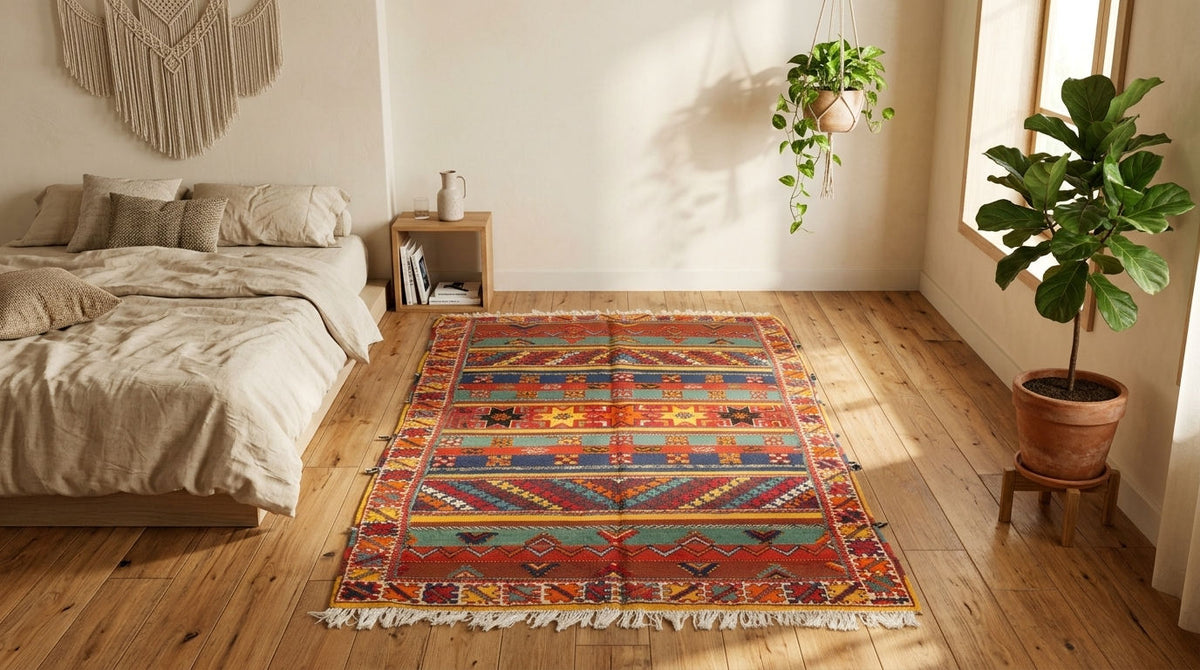 Moroccan Berber Wool Rug – Handwoven & Hand-Knotted Glaoui, 250 x 156 cm / 8.2 x 5 ft