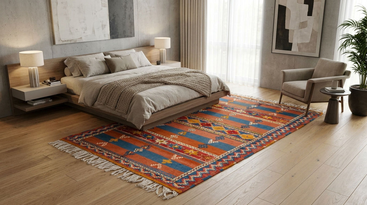 Moroccan Berber Wool Rug – Handwoven & Hand-Knotted Glaoui, 255 x 156 cm / 8.4 x 5.1 ft