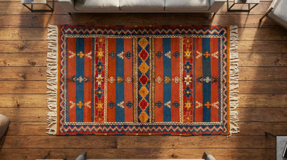 Moroccan Berber Wool Rug – Handwoven & Hand-Knotted Glaoui, 255 x 156 cm / 8.4 x 5.1 ft