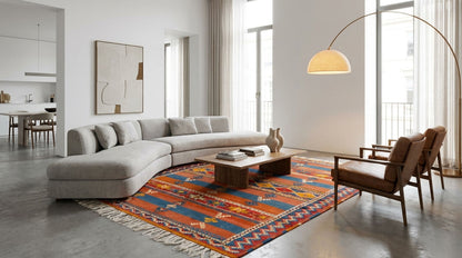 Moroccan Berber Wool Rug – Handwoven & Hand-Knotted Glaoui, 255 x 156 cm / 8.4 x 5.1 ft