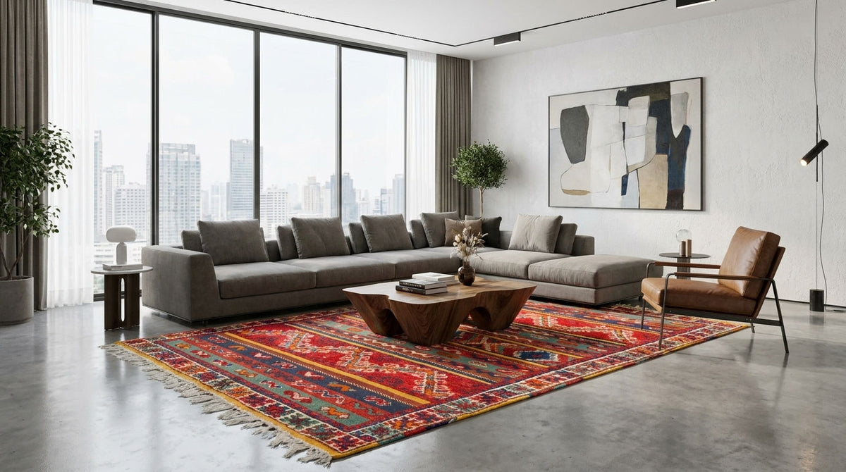 Moroccan Berber Wool Rug – Handwoven & Hand-Knotted Glaoui, 274 x 153 cm / 9 x 5 ft