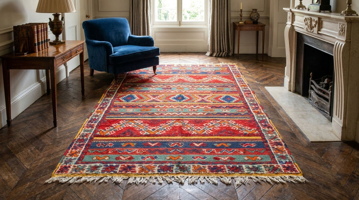 Moroccan Berber Wool Rug – Handwoven & Hand-Knotted Glaoui, 274 x 153 cm / 9 x 5 ft