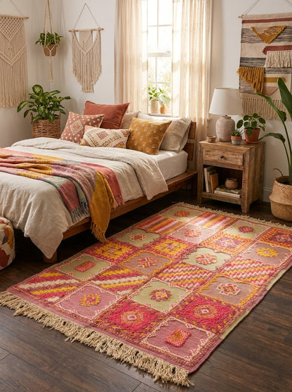 Moroccan Berber Wool Rug – Handwoven & Hand-Knotted, 160 x 100 cm / 5.2 x 3.3 ft