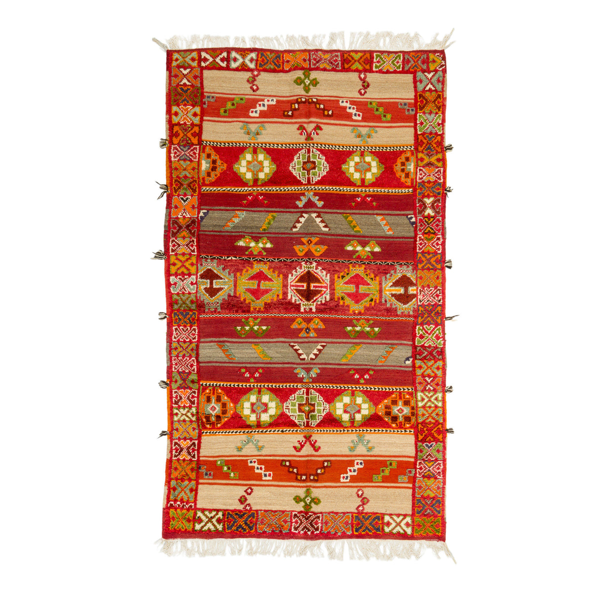 Moroccan Berber Wool Rug – Handwoven & Hand-Knotted Glaoui, 252 x 142 cm / 8.3 x 4.7 ft