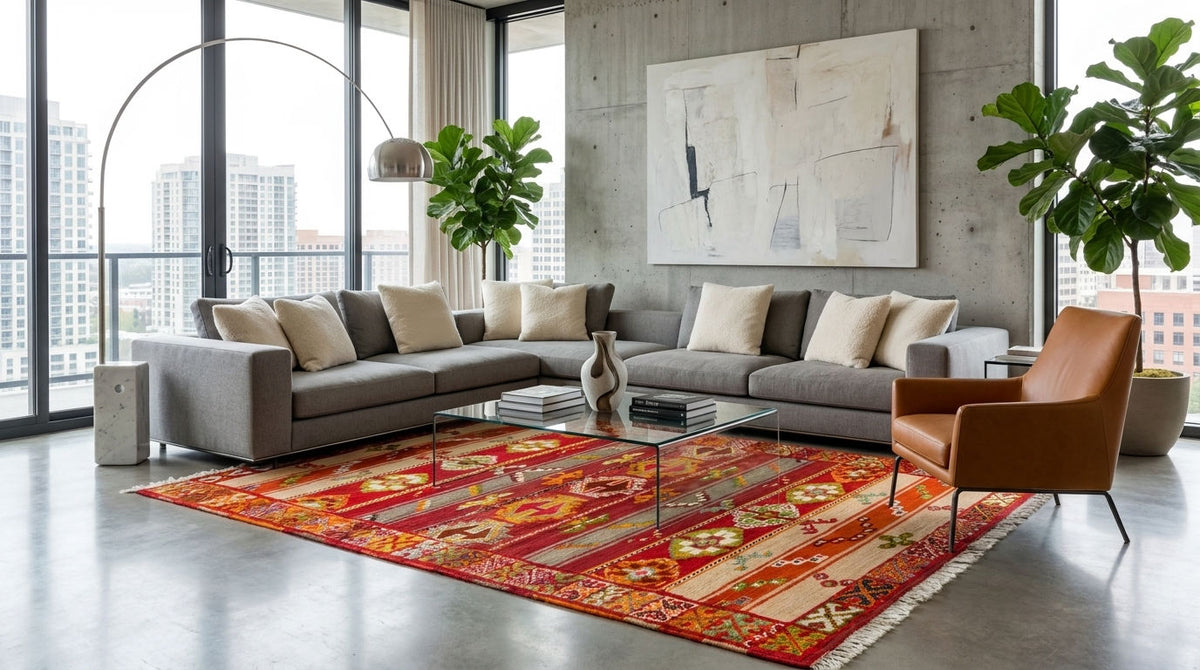 Moroccan Berber Wool Rug – Handwoven & Hand-Knotted Glaoui, 252 x 142 cm / 8.3 x 4.7 ft