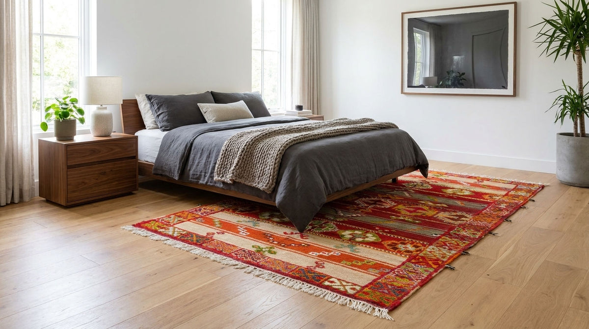 Moroccan Berber Wool Rug – Handwoven & Hand-Knotted Glaoui, 252 x 142 cm / 8.3 x 4.7 ft