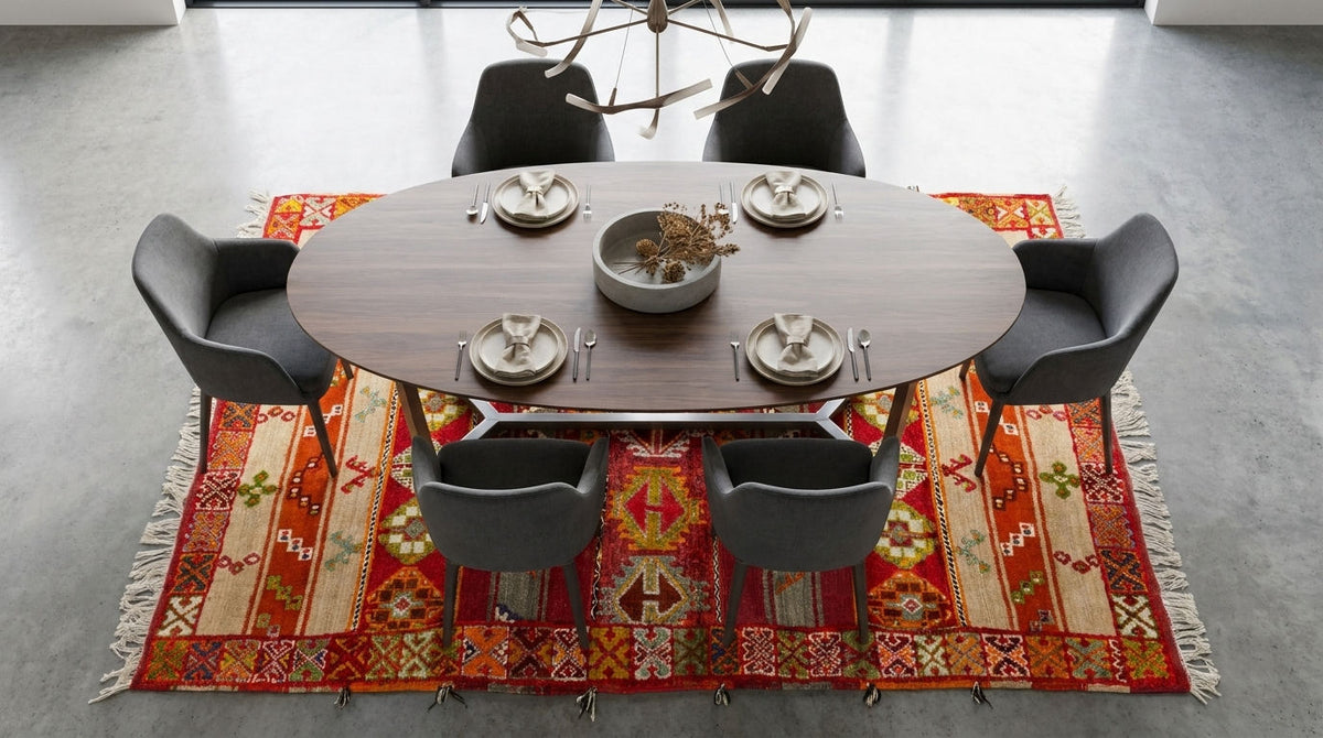 Moroccan Berber Wool Rug – Handwoven & Hand-Knotted Glaoui, 252 x 142 cm / 8.3 x 4.7 ft