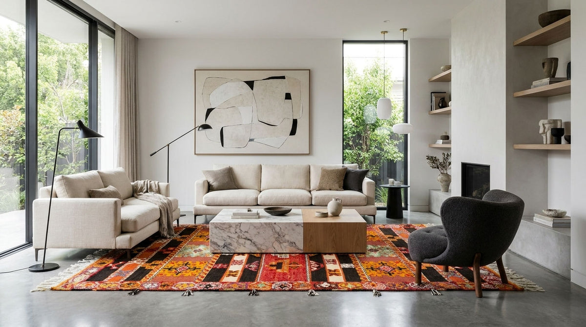 Moroccan Berber Wool Rug – Handwoven & Hand-Knotted Glaoui, 267 x 148 cm / 8.8 x 4.9 ft