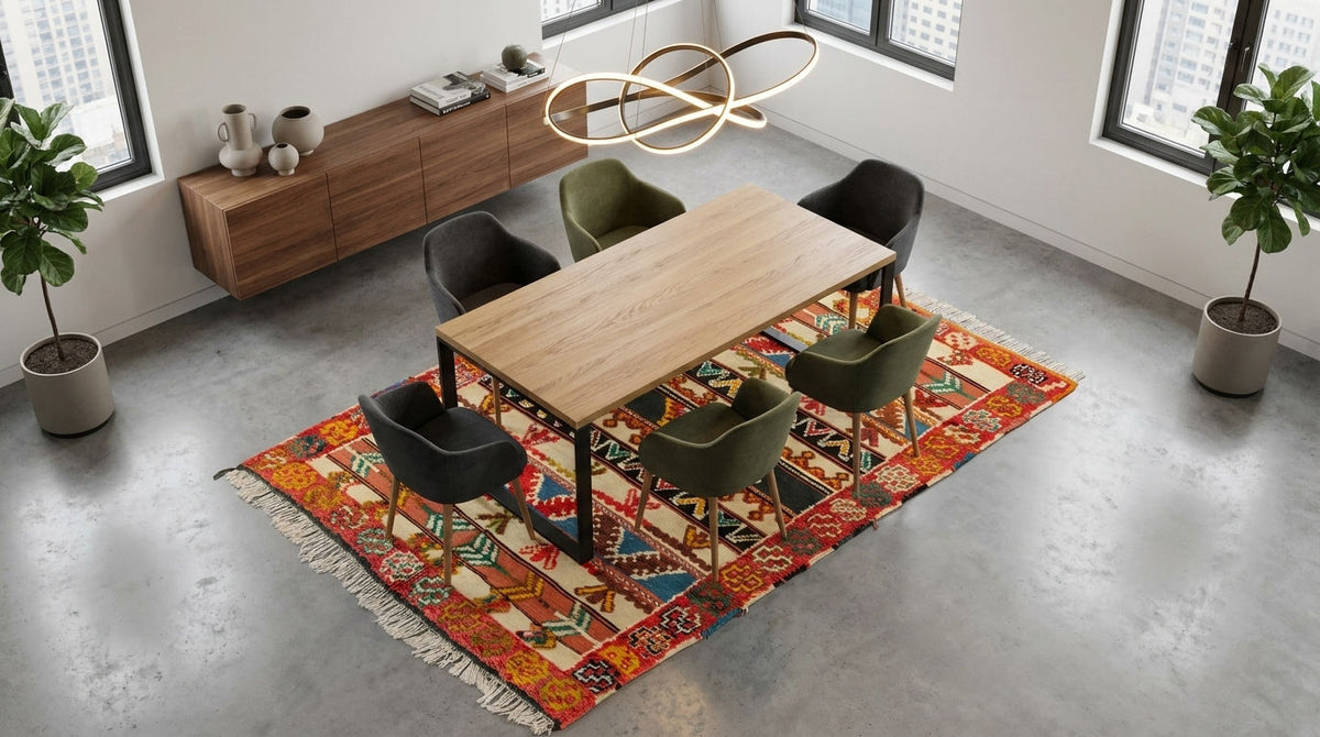 Moroccan Berber Wool Rug – Handwoven & Hand-Knotted Glaoui, 240 x 142 cm / 7.9 x 4.7 ft