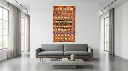 Moroccan Berber Wool Rug – Handwoven & Hand-Knotted Glaoui, 240 x 142 cm / 7.9 x 4.7 ft
