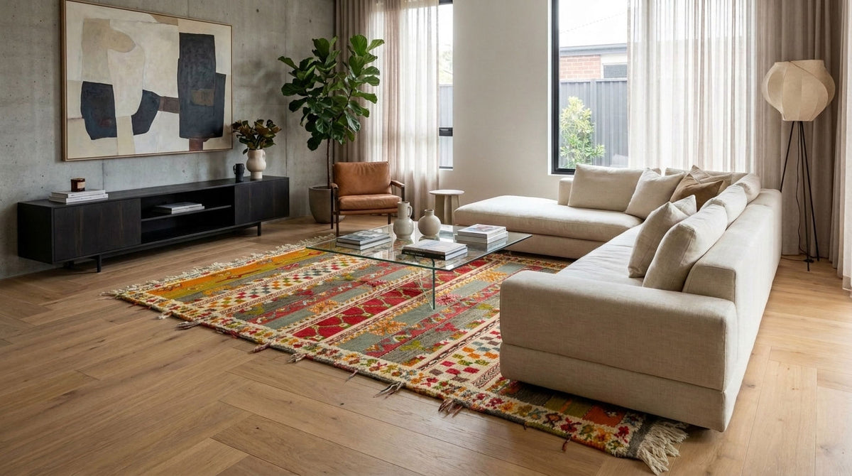 Moroccan Berber Wool Rug – Handwoven & Hand-Knotted Glaoui, 255 x 158 cm / 8.4 x 5.2 ft