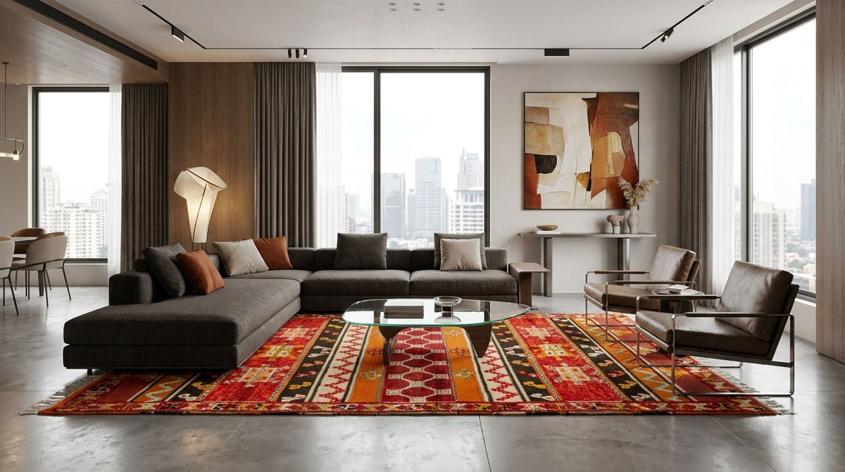 Moroccan Berber Wool Rug – Handwoven & Hand-Knotted Glaoui, 260 x 150 cm / 8.5 x 4.9 ft