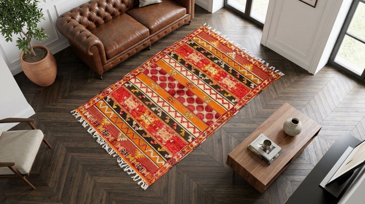 Moroccan Berber Wool Rug – Handwoven & Hand-Knotted Glaoui, 260 x 150 cm / 8.5 x 4.9 ft