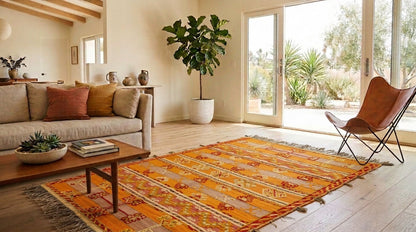 Moroccan Berber Wool Rug – Handwoven & Hand-Knotted Glaoui, 212 x 137 cm / 7 x 4.5 ft