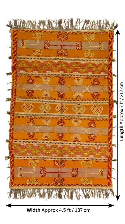 Moroccan Berber Wool Rug – Handwoven & Hand-Knotted Glaoui, 212 x 137 cm / 7 x 4.5 ft