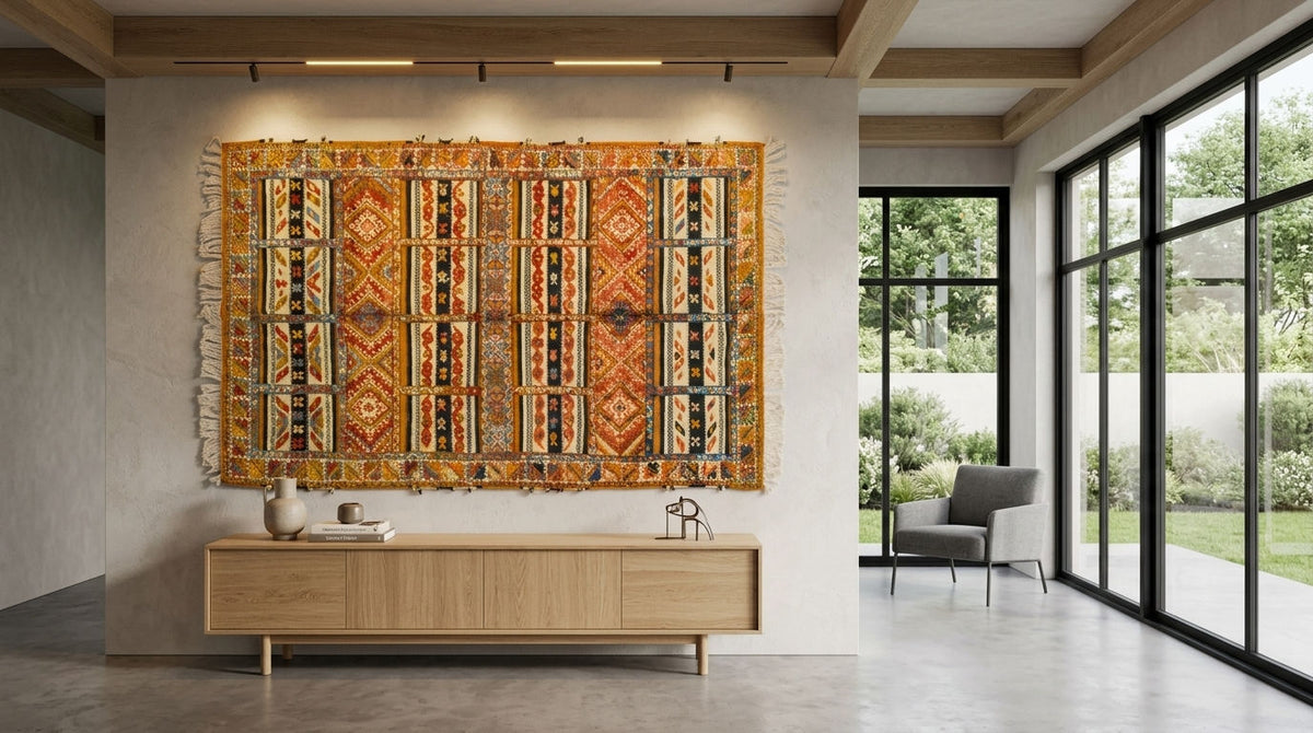 Moroccan Berber Wool Rug – Handwoven & Hand-Knotted Glaoui, 252 x 156 cm / 8.3 x 5.1 ft