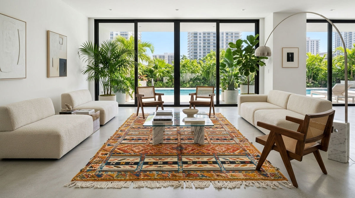 Moroccan Berber Wool Rug – Handwoven & Hand-Knotted Glaoui, 252 x 156 cm / 8.3 x 5.1 ft
