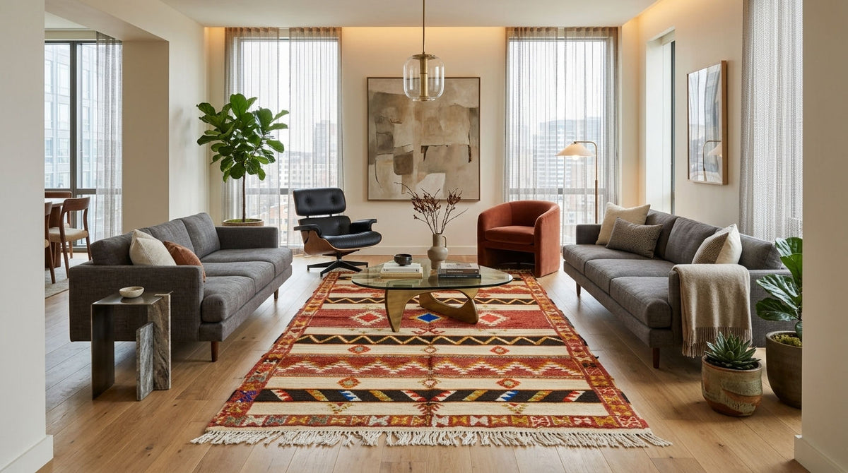 Moroccan Berber Wool Rug – Handwoven & Hand-Knotted Glaoui, 256 x 152 cm / 8.4 x 5 ft