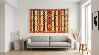 Moroccan Berber Wool Rug – Handwoven & Hand-Knotted Glaoui, 256 x 152 cm / 8.4 x 5 ft